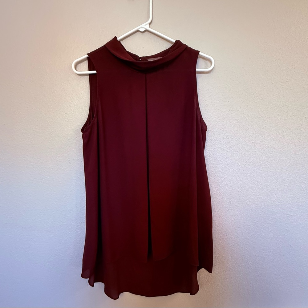 Vince Camuto Sleeveless Maroon Blouse